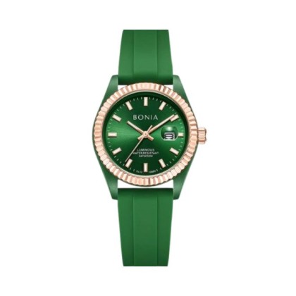 Bonia Elegance BNB10880-2992 Green Silicone Strap Women Watch